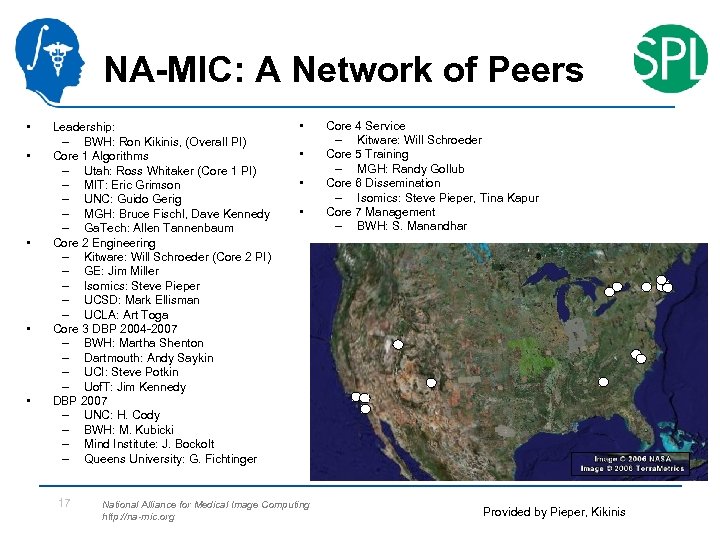 NA-MIC: A Network of Peers • • • Leadership: – BWH: Ron Kikinis, (Overall