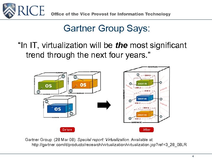Gartner Group Says: “In IT, virtualization will be the most significant trend through the