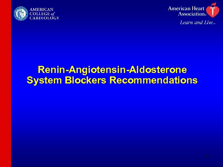 Renin-Angiotensin-Aldosterone System Blockers Recommendations 47 