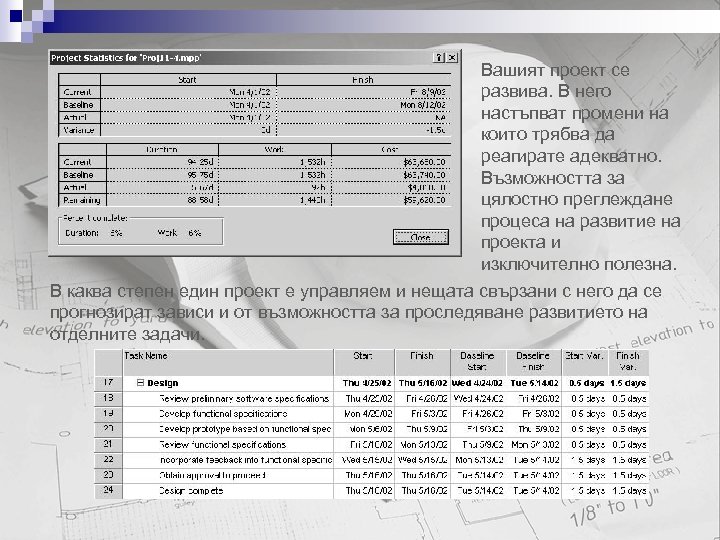 Вашият проект се развива. В него настъпват промени на които трябва да реагирате адекватно.