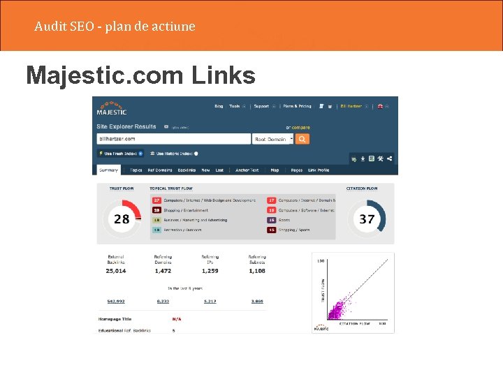 Audit SEO - plan de actiune Majestic. com Links 