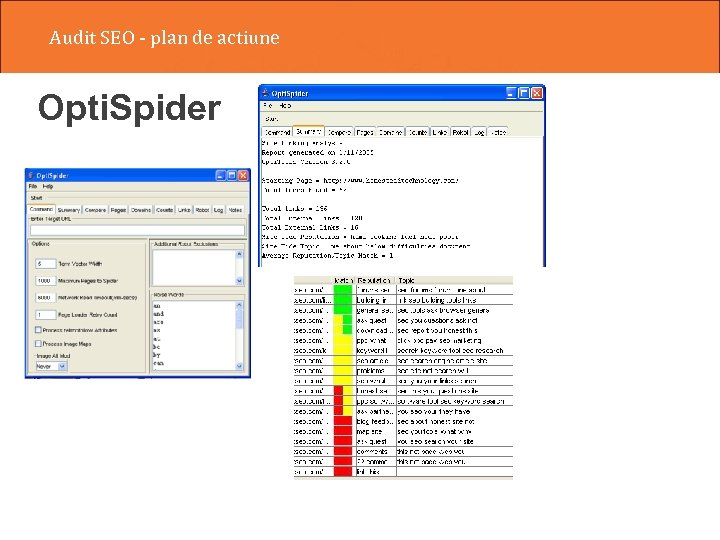 Audit SEO - plan de actiune Opti. Spider 