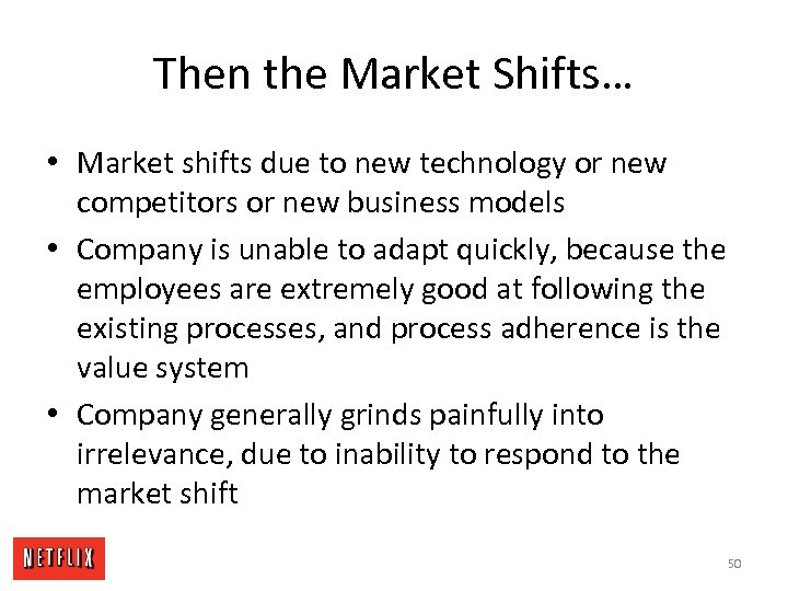 Then the Market Shifts… • Market shifts due to new technology or new competitors