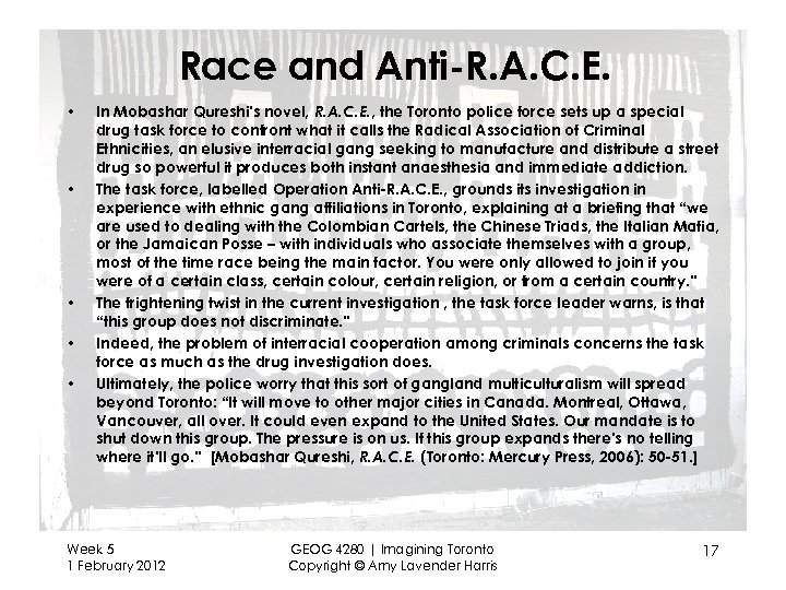 Race and Anti-R. A. C. E. • • • In Mobashar Qureshi’s novel, R.