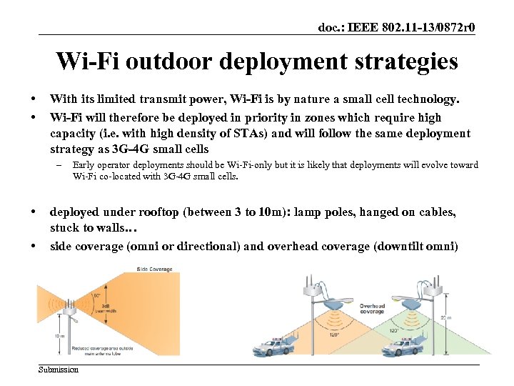 doc. : IEEE 802. 11 -13/0872 r 0 Wi-Fi outdoor deployment strategies • •