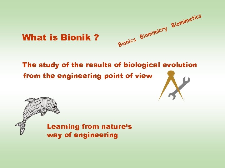 s etic m omi What is Bionik ? s ic Bion i y B