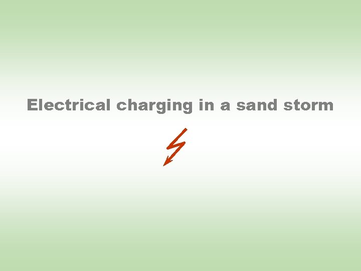 Electrical charging in a sand storm 