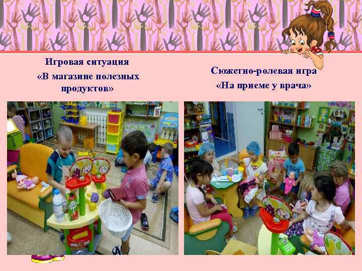 Игровая ситуация «В магазине полезных продуктов» Сюжетно-ролевая игра «На приеме у врача» 