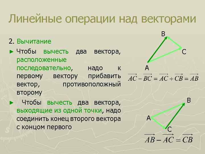 Действия над векторами 9 класс