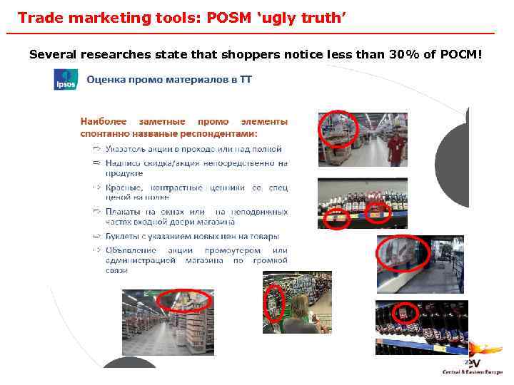 Trade marketing tools: POSM ‘ugly truth’ Several researches state that shoppers notice less than