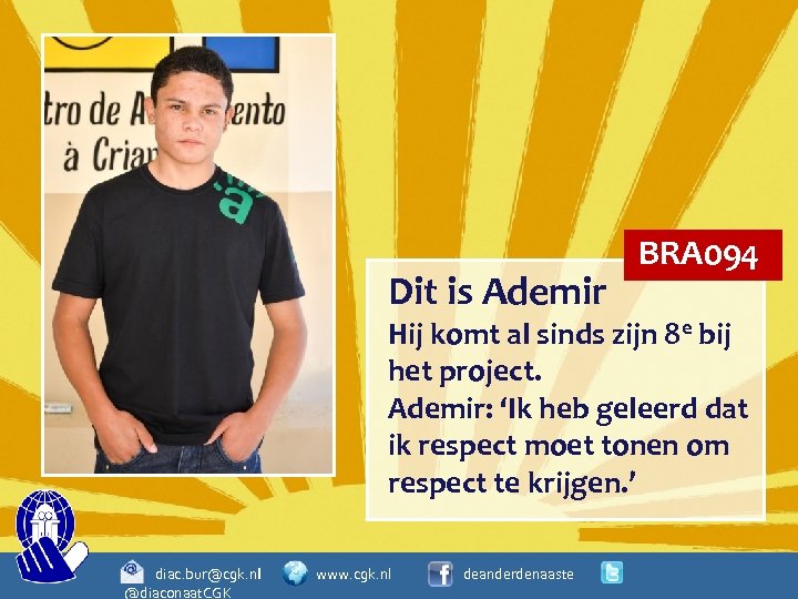 Dit is Ademir BRA 094 Hij komt al sinds zijn 8 e bij het