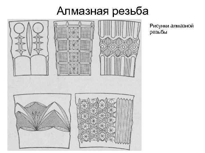 Алмазная резьба Рисунки алмазной резьбы 