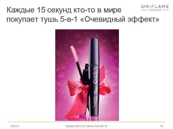 Каждые 15 секунд кто-то в мире покупает тушь 5 -в-1 «Очевидный эффект» 2/8/2018 Copyright