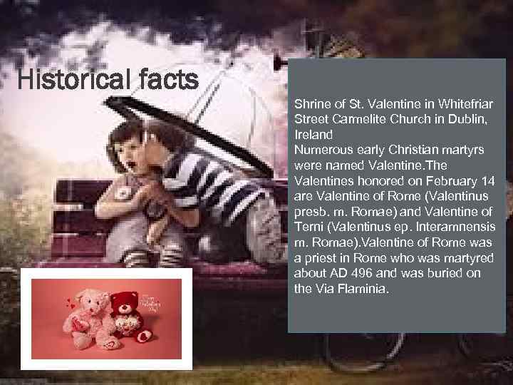 Historical facts Shrine of St. Valentine in Whitefriar Street Carmelite Church in Dublin, Ireland