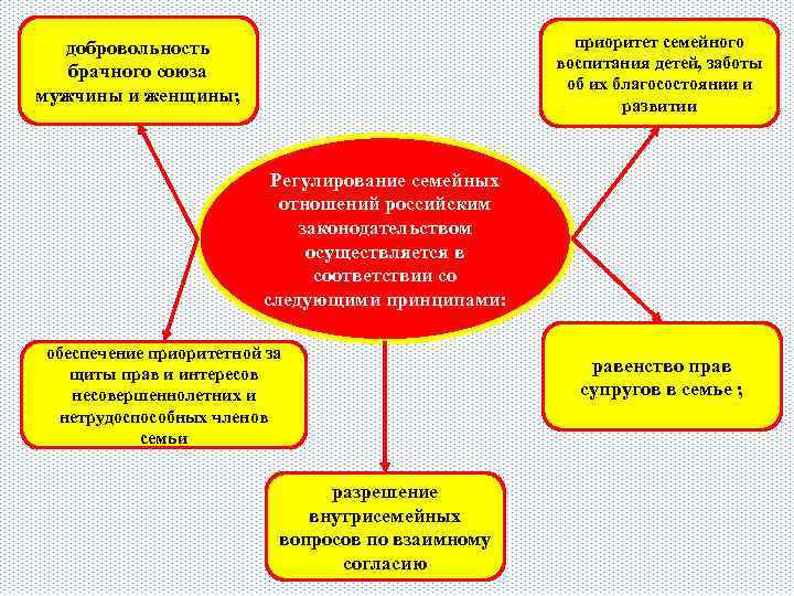 приоритет семейного воспитания детей, заботы об их благосостоянии и развитии добровольность брачного союза мужчины
