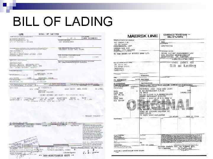 BILL OF LADING 36 