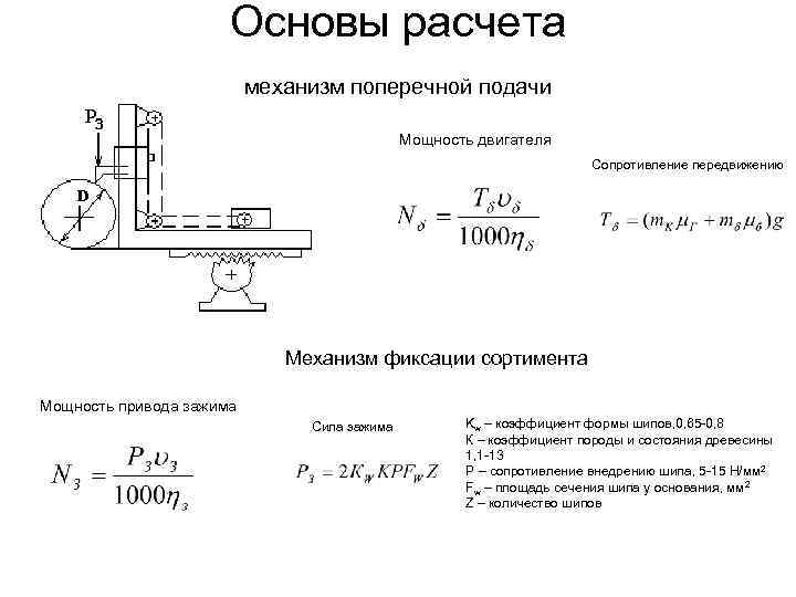 Механизм расчета. Мощность привода механизма. Расчет поперечной подачи. Расчет мощность электродвигателя продольной подачи. Продольная и радиальная подача на станке.