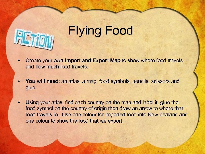 Flying Food • Create your own Import and Export Map to show where food