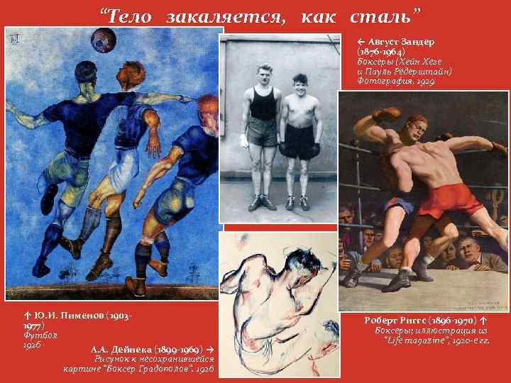 “Тело закаляется, как сталь” ← Август Зандер (1876 -1964) Боксеры (Хейн Хезе и Пауль