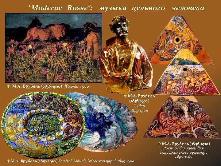 “Моderne Russe”: музыка цельного человека ↑ М. А. Врубель (1856 -1910) К ночи. 1900