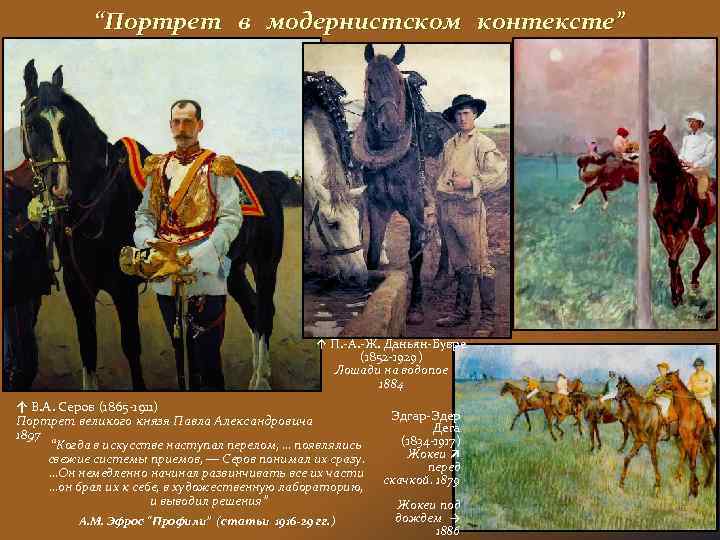 “Портрет в модернистском контексте” ↑ П. -А. -Ж. Даньян-Бувре (1852 -1929) Лошади на водопое