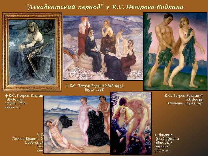 “Декадентский период” у К. С. Петрова-Водкина ↑ К. С. Петров-Водкин (1878 -1939) Берег. 1908