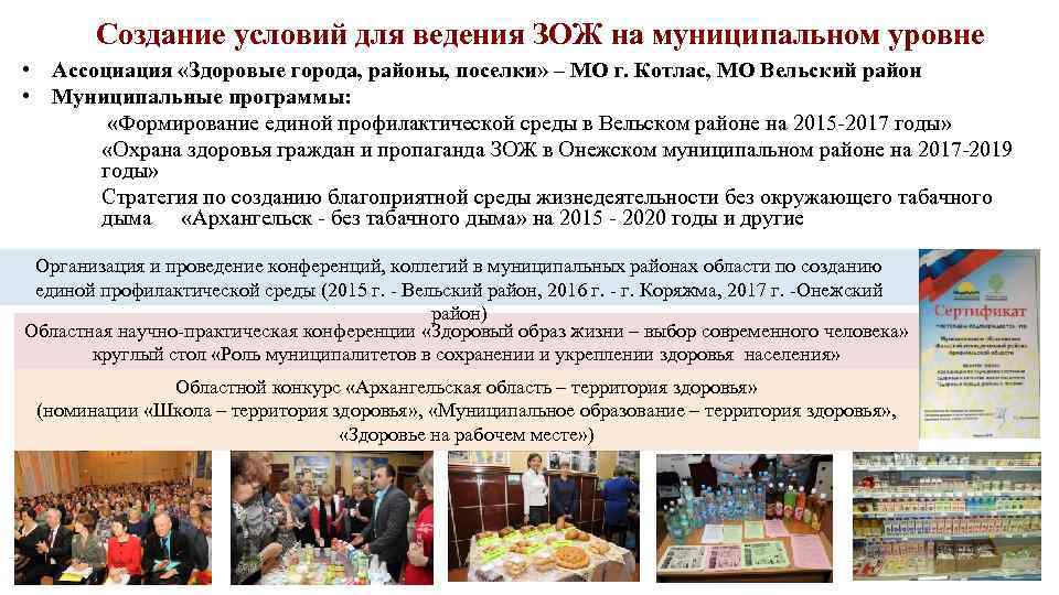 Создание условий для ведения ЗОЖ на муниципальном уровне • Ассоциация «Здоровые города, районы, поселки»