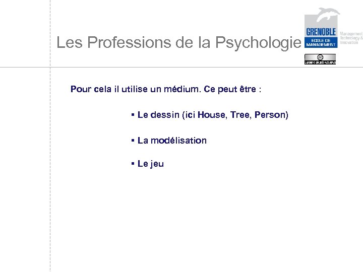 Les Professions de la Psychologie Pour cela il utilise un médium. Ce peut être