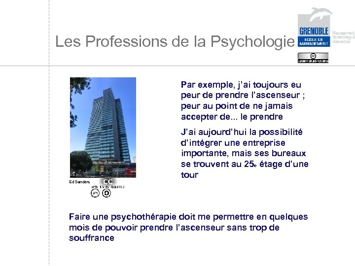 Les Professions de la Psychologie Par exemple, j’ai toujours eu peur de prendre l’ascenseur