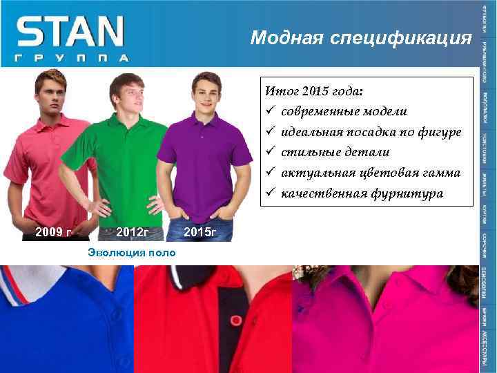 Модная спецификация Итог 2015 года: ü современные модели ü идеальная посадка по фигуре ü
