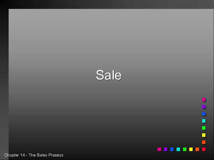 Sale Chapter 14 - The Sales Process 