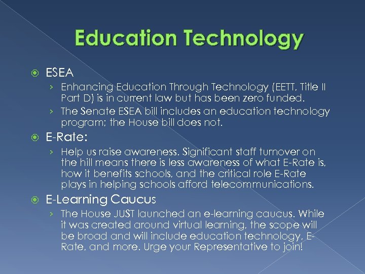 Education Technology ESEA › Enhancing Education Through Technology (EETT, Title II Part D) is