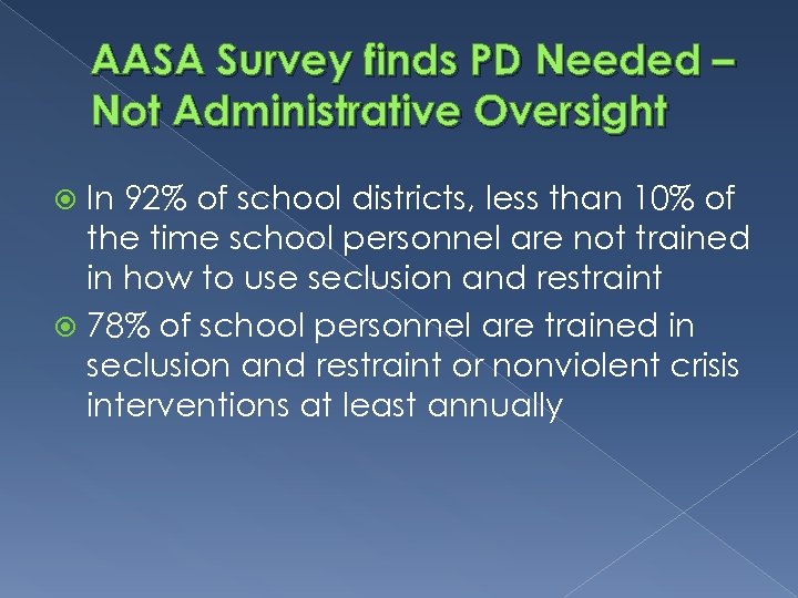 AASA Survey finds PD Needed – Not Administrative Oversight In 92% of school districts,