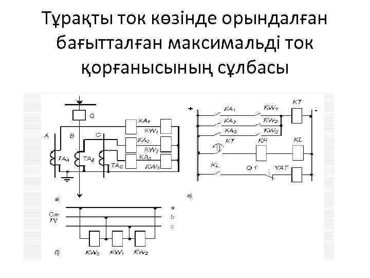 Тұрақты ток көзінде орындалған бағытталған максимальді ток қорғанысының сұлбасы 