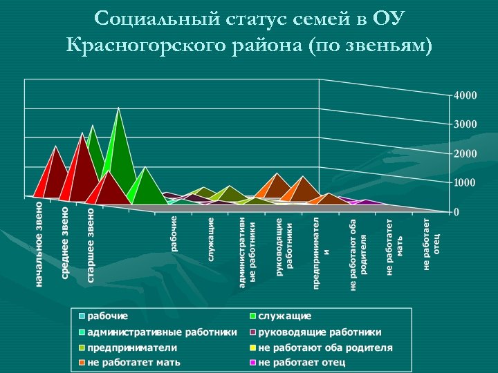 Социальный статус семей в ОУ Красногорского района (по звеньям) 