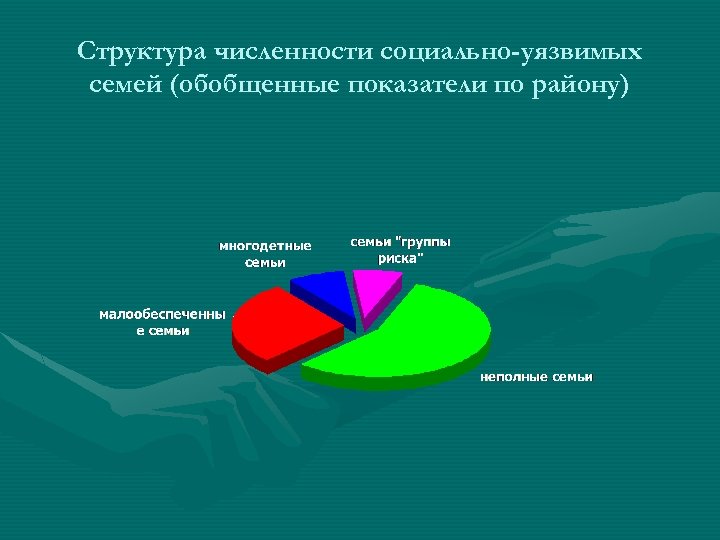 Структура численности социально-уязвимых семей (обобщенные показатели по району) 