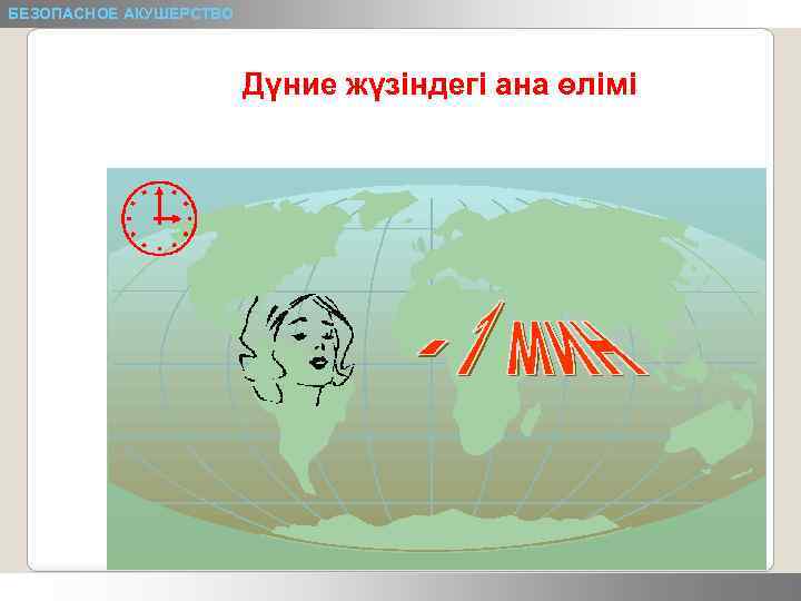 БЕЗОПАСНОЕ АКУШЕРСТВО Дүние жүзіндегі ана өлімі 