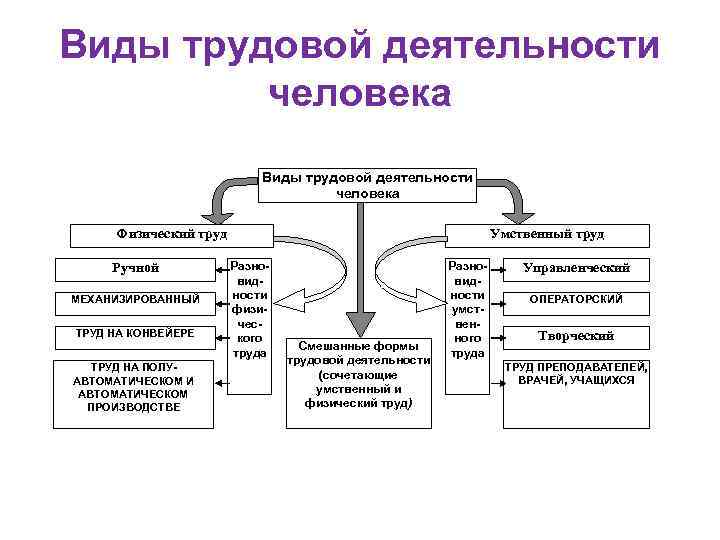 Виды трудовой деятельности человека Умственный труд Физический труд Ручной МЕХАНИЗИРОВАННЫЙ ТРУД НА КОНВЕЙЕРЕ ТРУД
