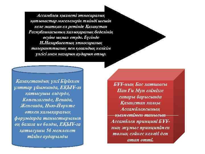 Ассамблея қызметі этносаралық қатынастар мәселелерін тиімді шешіп келе жатқан ел ретінде Қазақстан Республикасының халықаралық