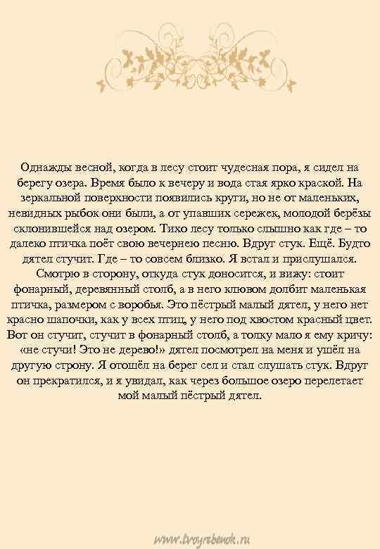 Однажды весной, когда в лесу стоит чудесная пора, я сидел на берегу озера. Время