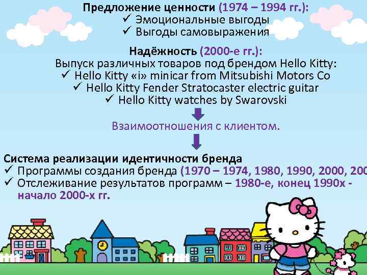 Предложение ценности (1974 – 1994 гг. ): ü Эмоциональные выгоды ü Выгоды самовыражения Надёжность