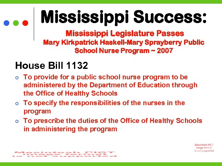 Mississippi Success: Mississippi Legislature Passes Mary Kirkpatrick Haskell-Mary Sprayberry Public School Nurse Program ~