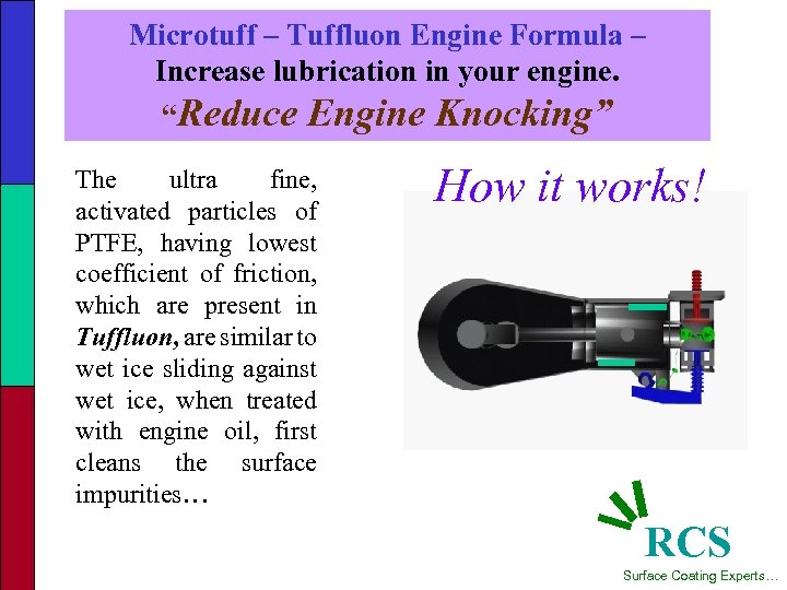 Microtuff – Tuffluon Engine Formula – Increase lubrication in your engine. “Reduce Engine Knocking”