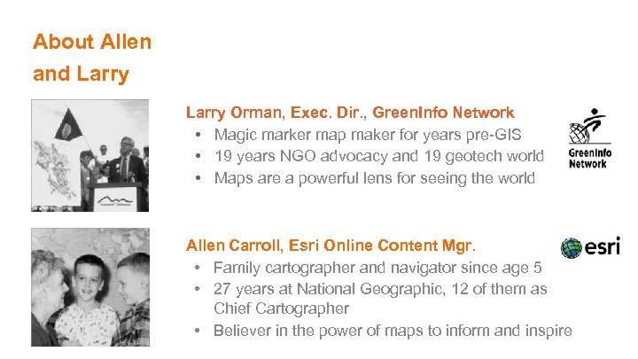 About Allen and Larry Orman, Exec. Dir. , Green. Info Network • Magic marker