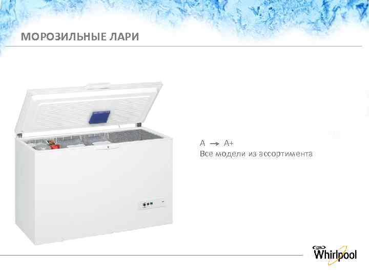 МОРОЗИЛЬНЫЕ ЛАРИ А А+ Все модели из ассортимента Strictly Confidential – Not to be