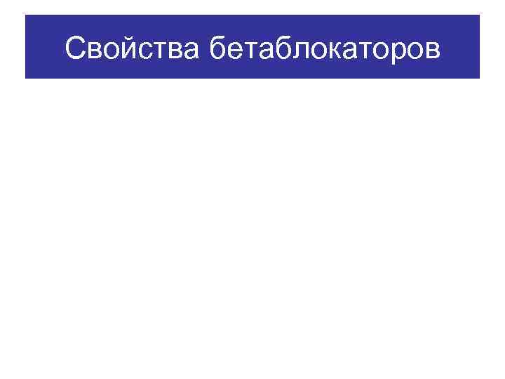 Свойства бетаблокаторов 