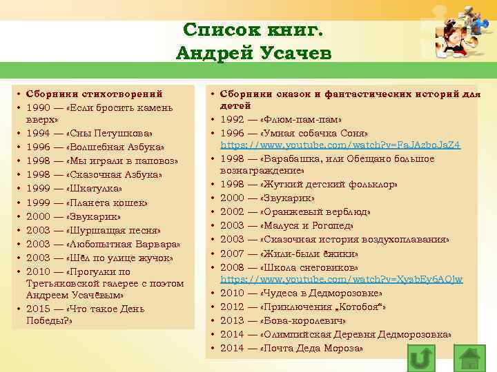 Список книг. Андрей Усачев • Сборники стихотворений • 1990 — «Если бросить камень вверх»