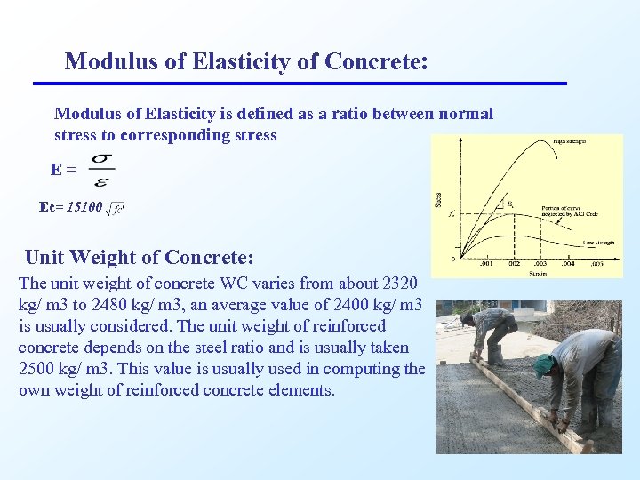 Modulus of Elasticity of Concrete: Modulus of Elasticity is defined as a ratio between