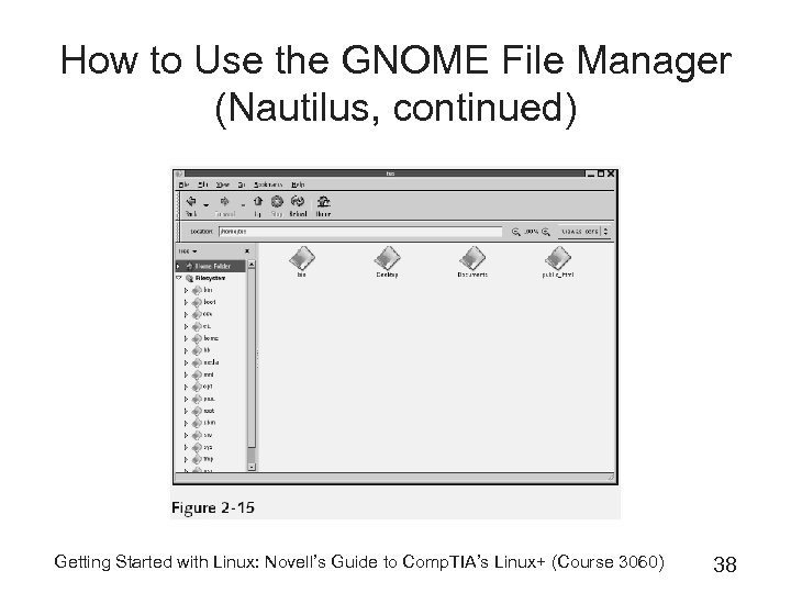 How to Use the GNOME File Manager (Nautilus, continued) Getting Started with Linux: Novell’s