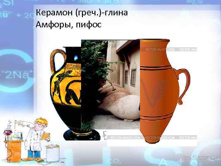 Керамон (греч. )-глина Амфоры, пифос 